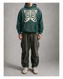 "Drawn Ribs" Hoodie, Faded Forest